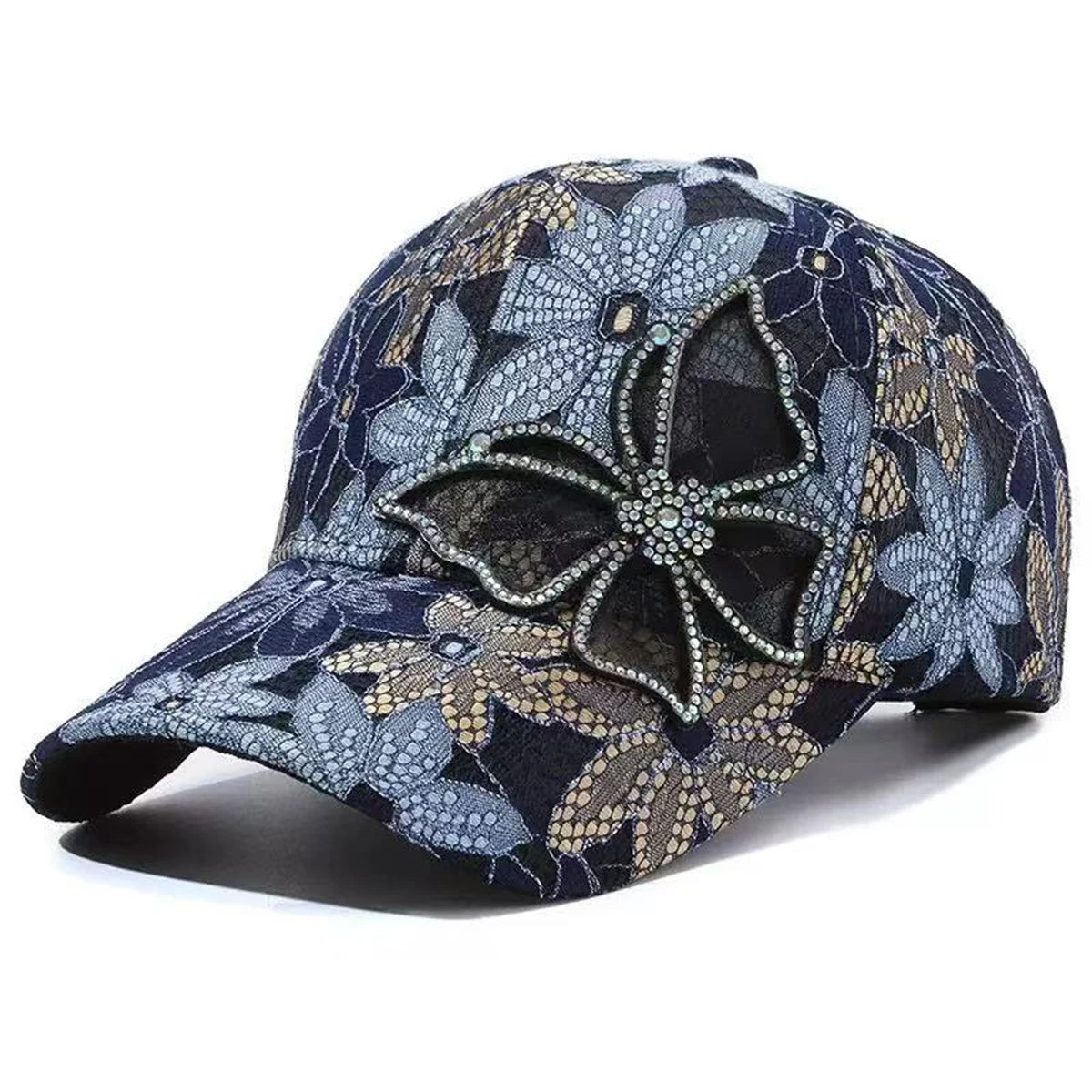 Unisex Lace Hot Diamond Butterfly Baseball Caps