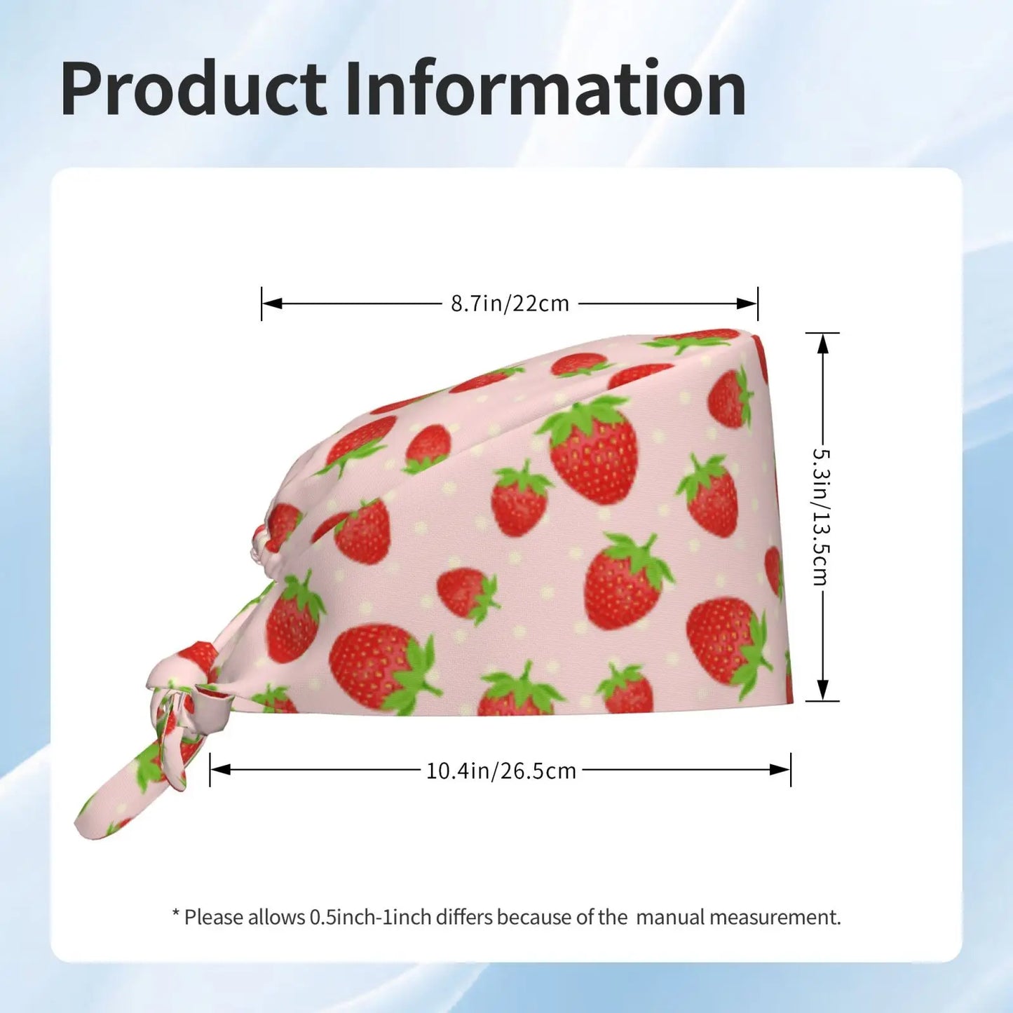 Strawberry Pink Printed Work Cap For Both Men And Women Nurse Doctor Surgical Cap