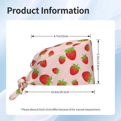 Strawberry Pink Printed Work Cap For Both Men And Women Nurse Doctor Surgical Cap