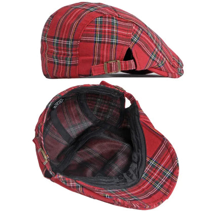 Spring Summer Dopamine Plaid Beret Duck Tongue Forward Hat