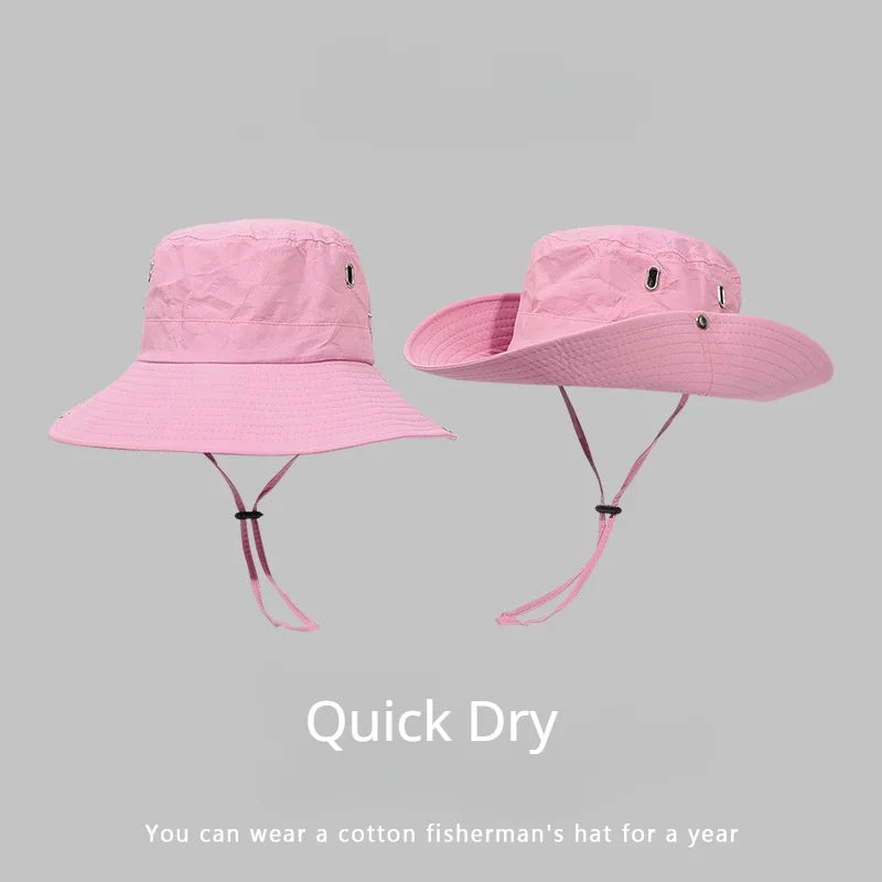 Y2K Bucket Hats For Man Women Beach Anti-Sun Panama Outdoor