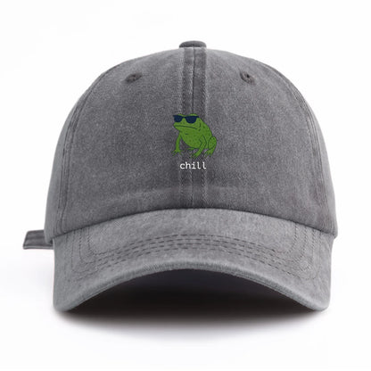 Chill Print Washed Baseball Cap Dad Hat