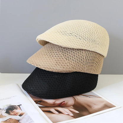 Hollowed Out Casual Duckbill Retro Artist Hat