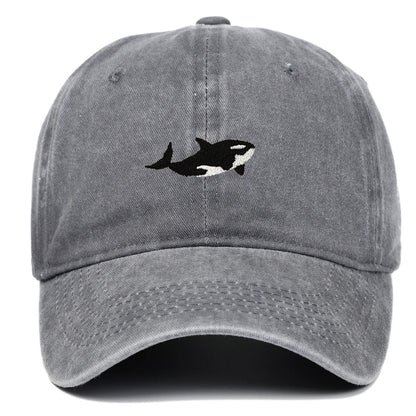 1pc Retro Washed Shark Embroidered Baseball Cap for Women Men