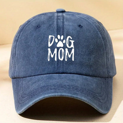 Classic Washed Retro Dog Mom Printed Baseball Cap
