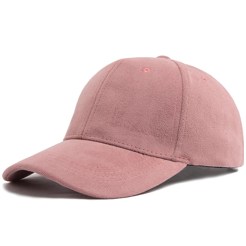 Women Suede Baseball Caps Autumn Winter Solid Fashion Men Hip Hop Cap