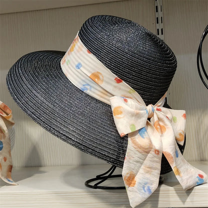 Woolen Rhinestone Solid Color Basin Hat Leisure Outdoor Beach Sun Hat