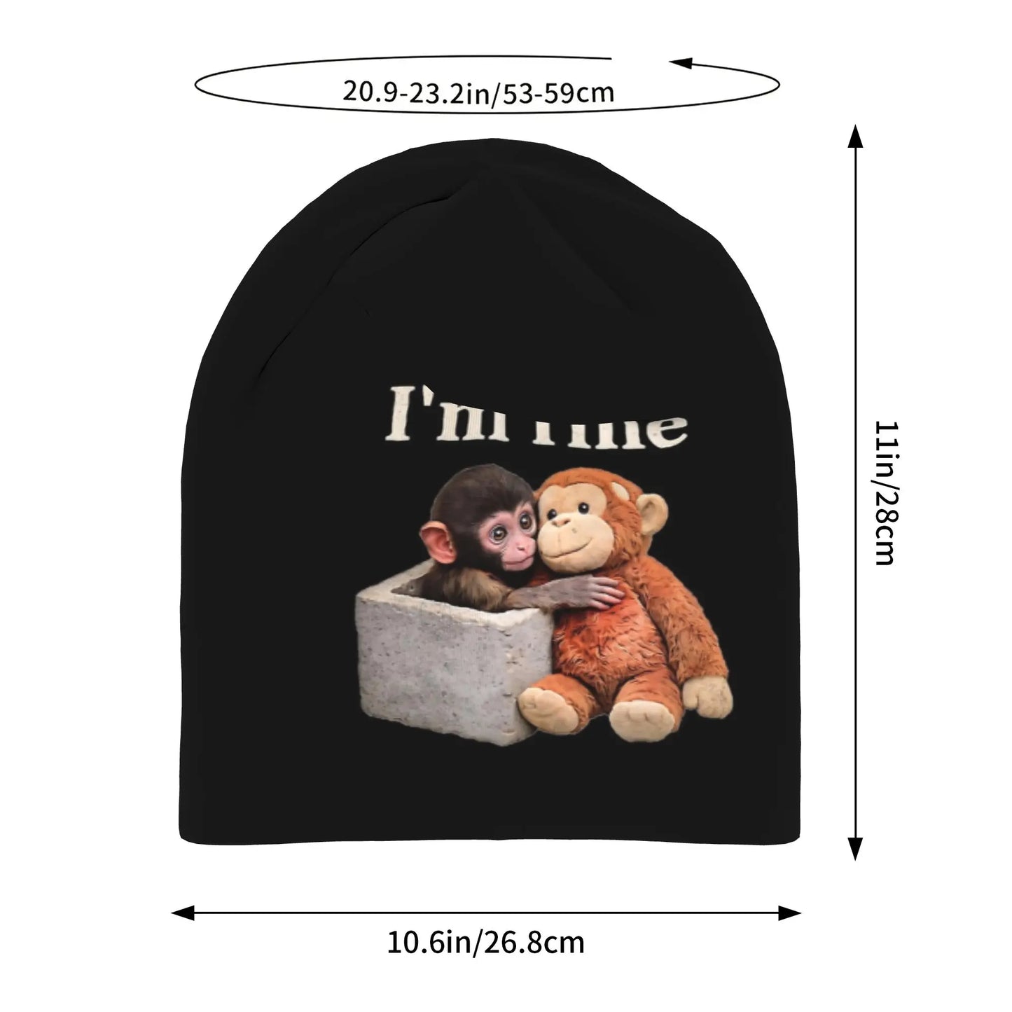 Men Women's Thin Hat Punch Monkey Autumn Spring Warm Cap Street Skullies Beanies Caps