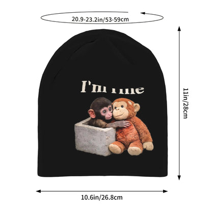 Men Women's Thin Hat Punch Monkey Autumn Spring Warm Cap Street Skullies Beanies Caps