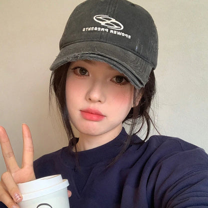 Retro Women Baseball Cap Letter Embroidery Snapback Hat