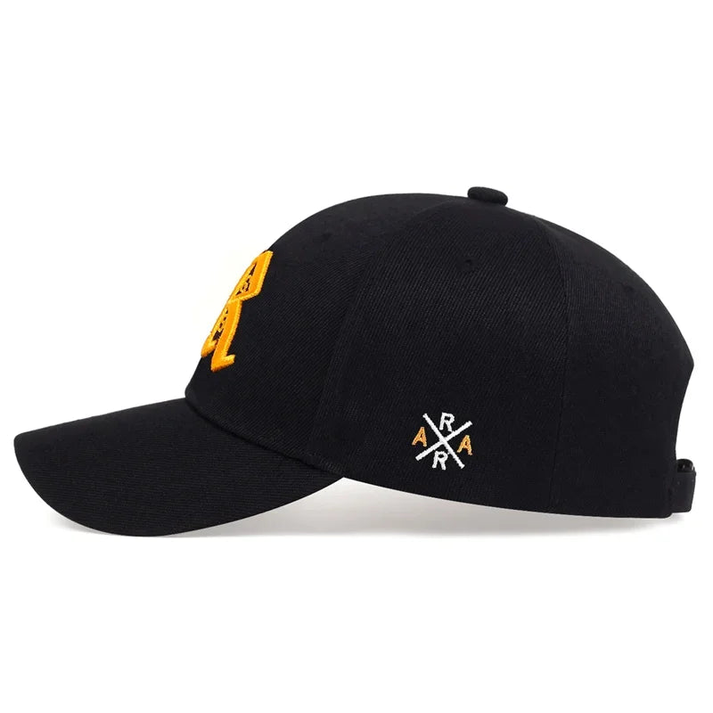 Unisex R Letter Side AR Embroidery Snapback Baseball Caps Spring Autumn