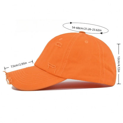 Fashionable Washed Baseball Cap, Worn-Out Duckbill Cap