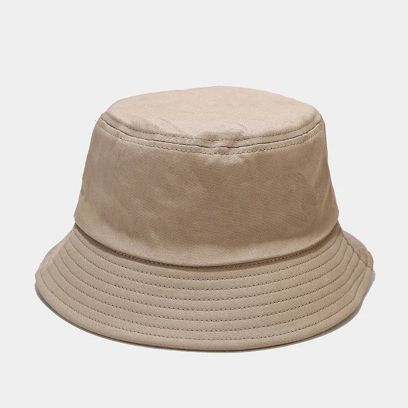 Unisex Simple Summer Solid Cotton Bucket Hat For Women