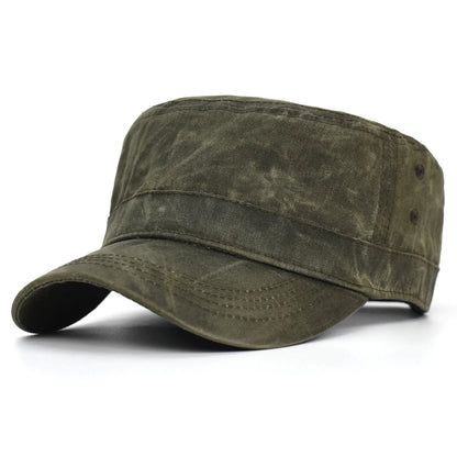 Waxed Canvas Cotton Military Caps Men Waterproof Cadet Army Cap Unique Design
