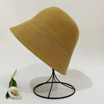Versatile Bucket Hat Women Summer Hat Weave Sun Hat