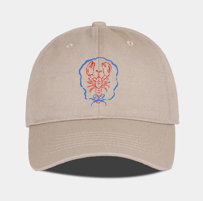 Bow Tie Lobster Print Soft Top Baseball Cap Soft Comfortable Lightweight Trendy Fashionable Unisex
