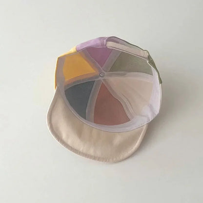 Fashion Rainbow Baby Peaked Cap Color Block Kids Duck Tongue Hat