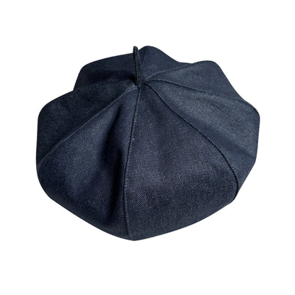 Classic Denim Fabric Beret Hat For Women Spring Summer