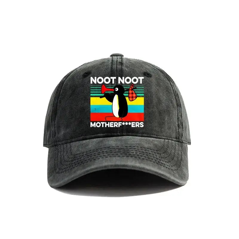 Noot Noot Pingu Distressed Baseball Cap Cool Men Women
