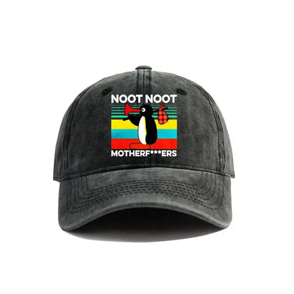 Noot Noot Pingu Distressed Baseball Cap Cool Men Women