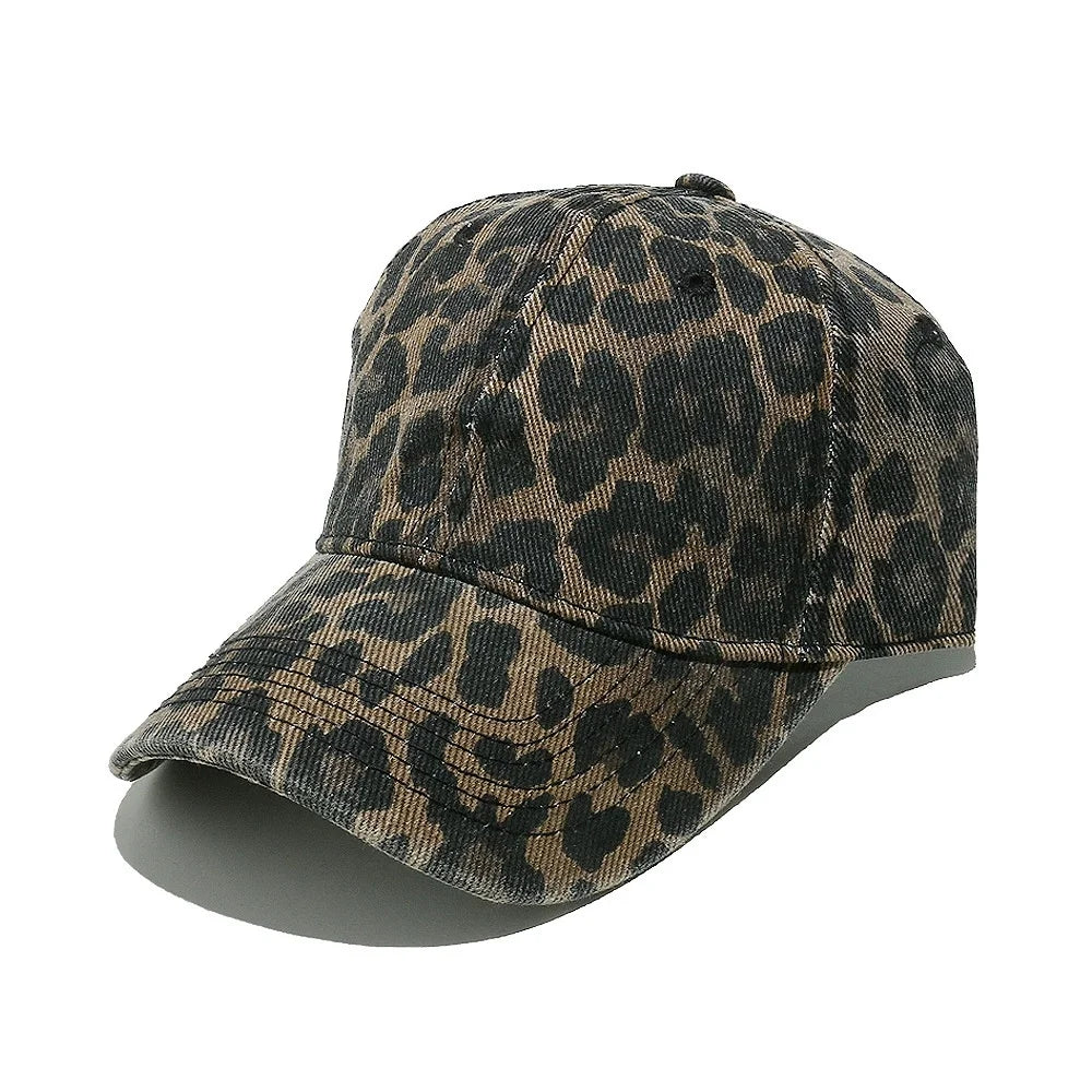 New Spring/Summer Women's Versatile Sun Hat Leopard-Print Baseball Cap