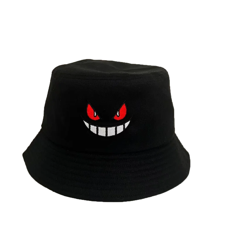 Unisex Light Board Solid Color Big Eyes Embroideried Hats Fishermen Caps