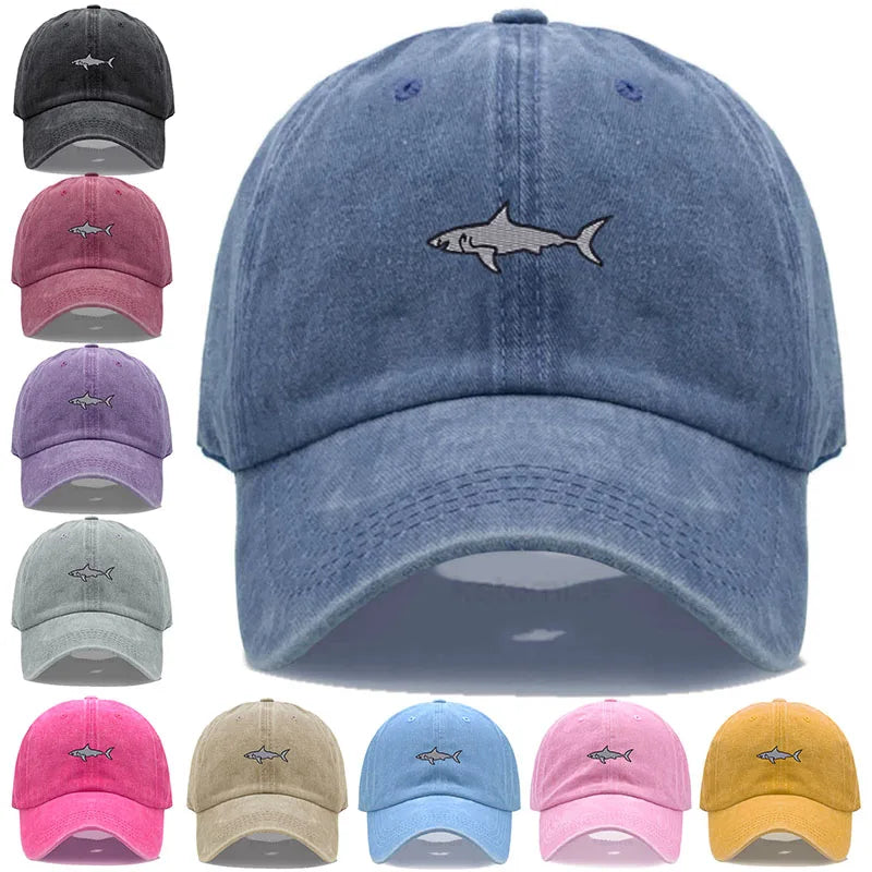 Shark Embroidery Baseball Cap For Men Women
