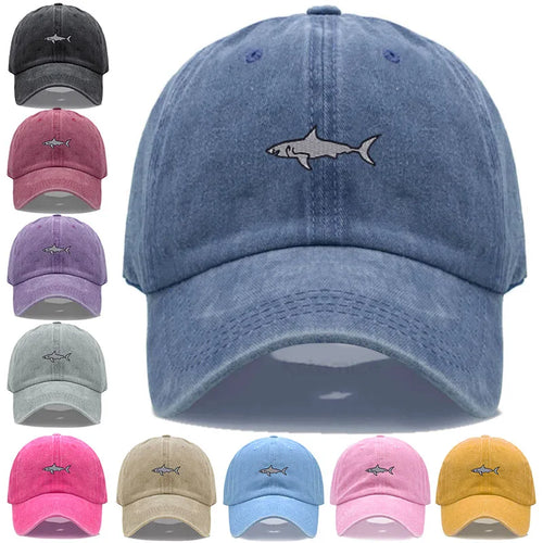 Shark Embroidery Baseball Cap For Men Women