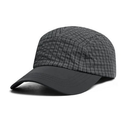 Custom Print Embroidered Logo Quick Drying Grid Color Blocked Baseball Cap