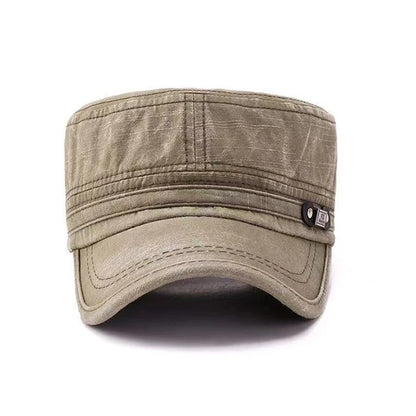 Washed Cotton Flat Top Military Cap Outdoor Fisherman Caps Women Men