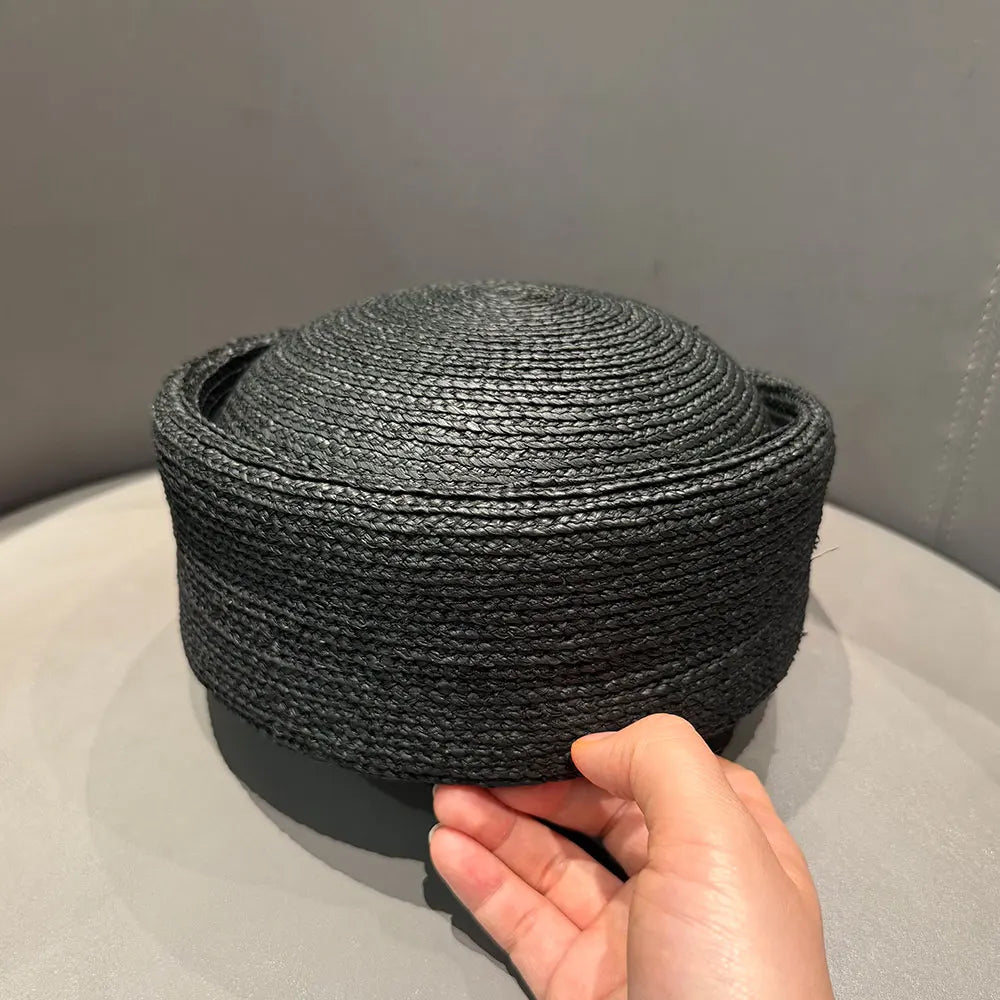 Classic 100% Natural  Raffia Berets Fashion Pillbox Hat