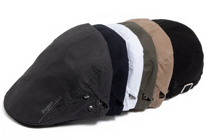 Fashion Men's Beret Button Embroidery Cotton Vintage Berets Outdoor
