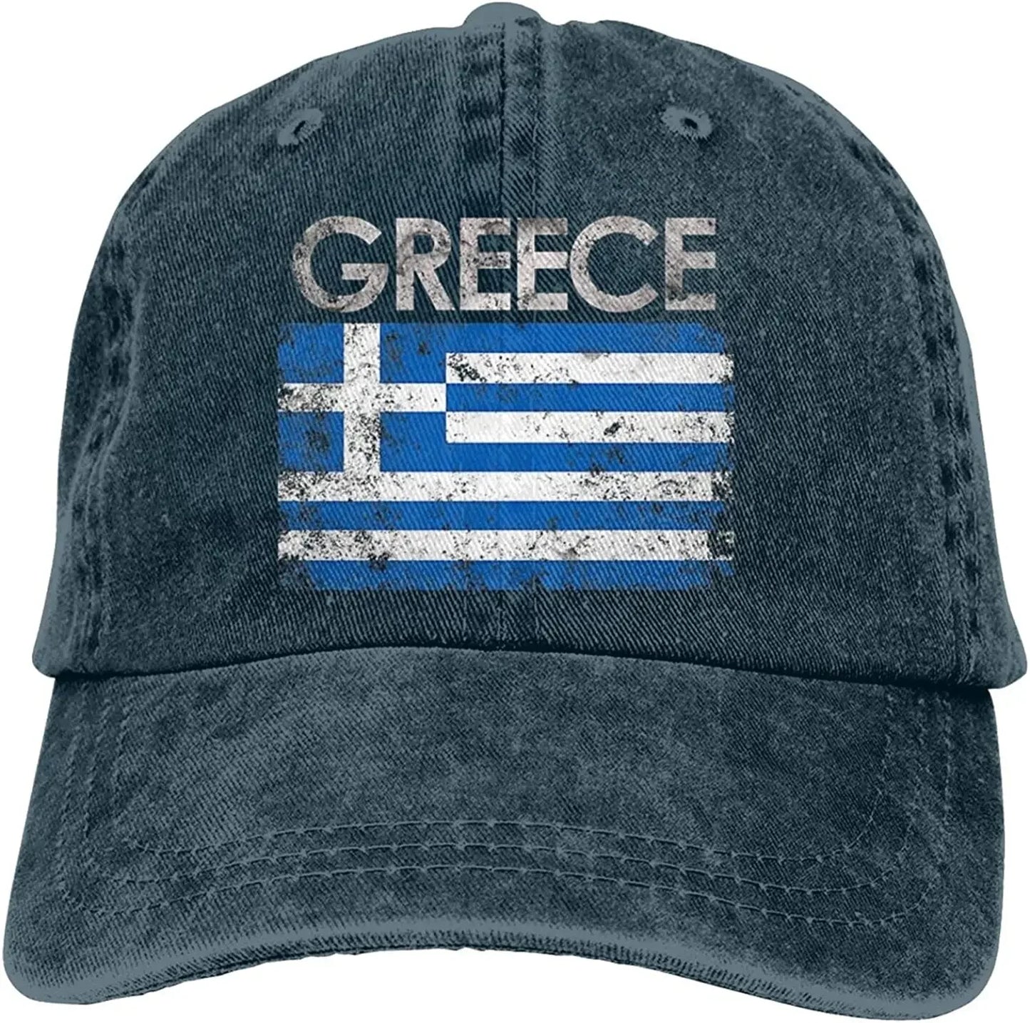 Greek Flag of Greece Denim Hats for Mens Womens Baseball Caps