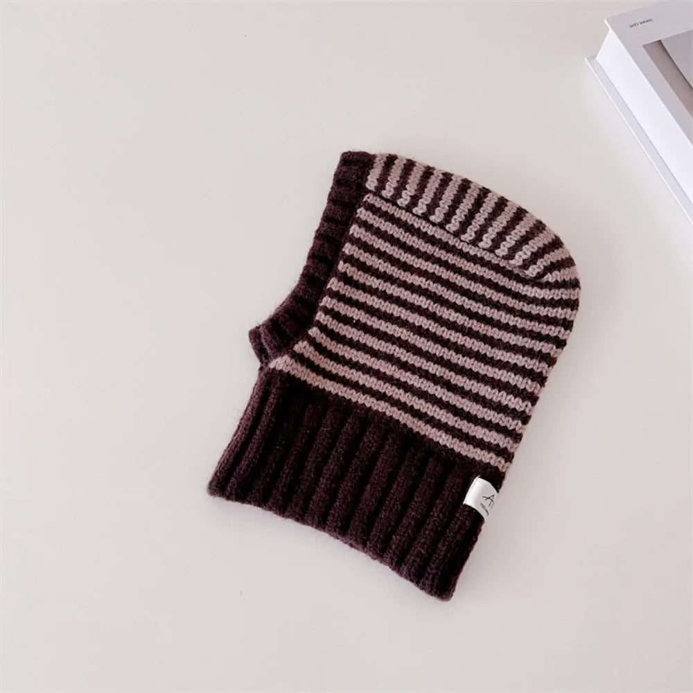 Kids Scarf Knit Material Hooded Style Knit Ear Protection Hats