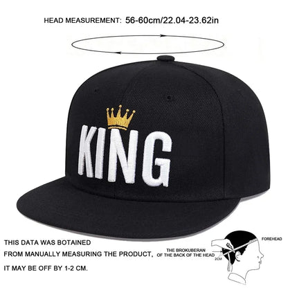 Unisex Crown King Embroidery Hip-Hop Hats
