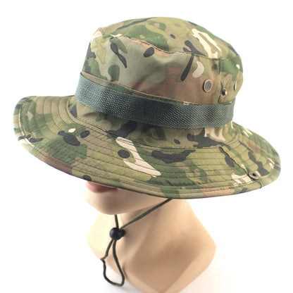 Camouflage Tactical Bucket Hat Summer Men Boonie Hat Outdoor
