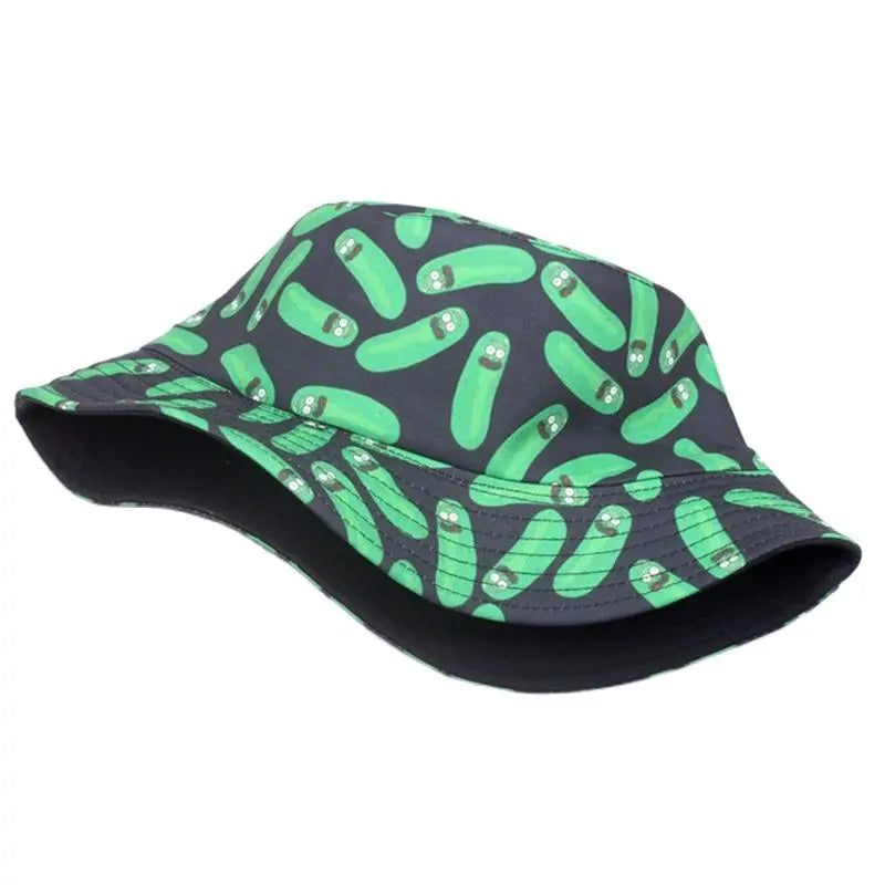 Spring Summer Printed Cucumber Soft Light Cotton Polyester Bucket Hat