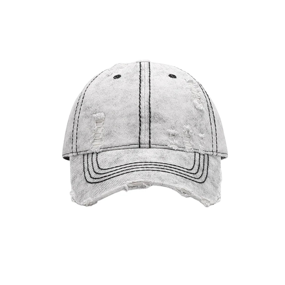 Women Face Slimming Washed Denim Baseball Cap