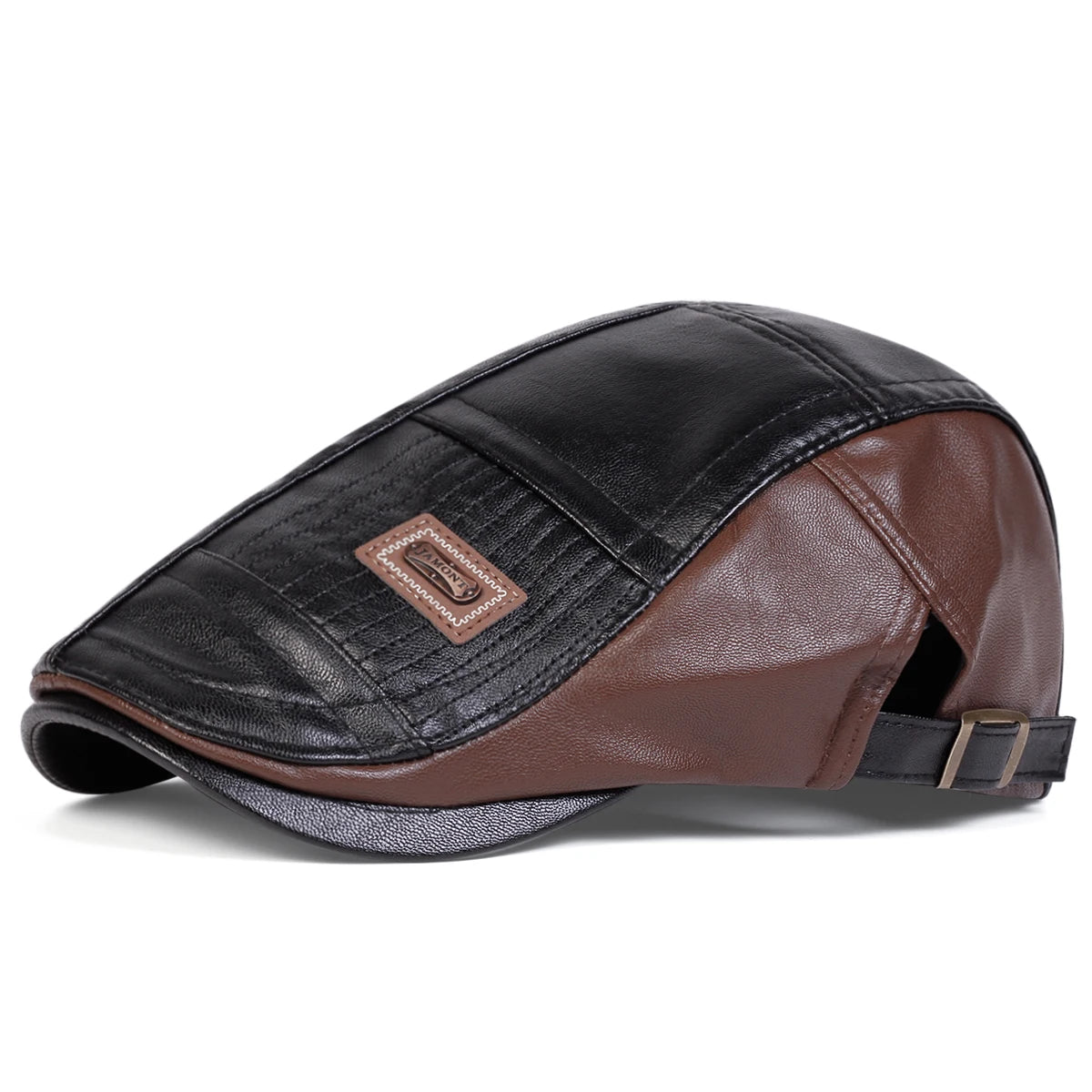 Men Retro Pu Leather Newsboy Caps Painters Hats