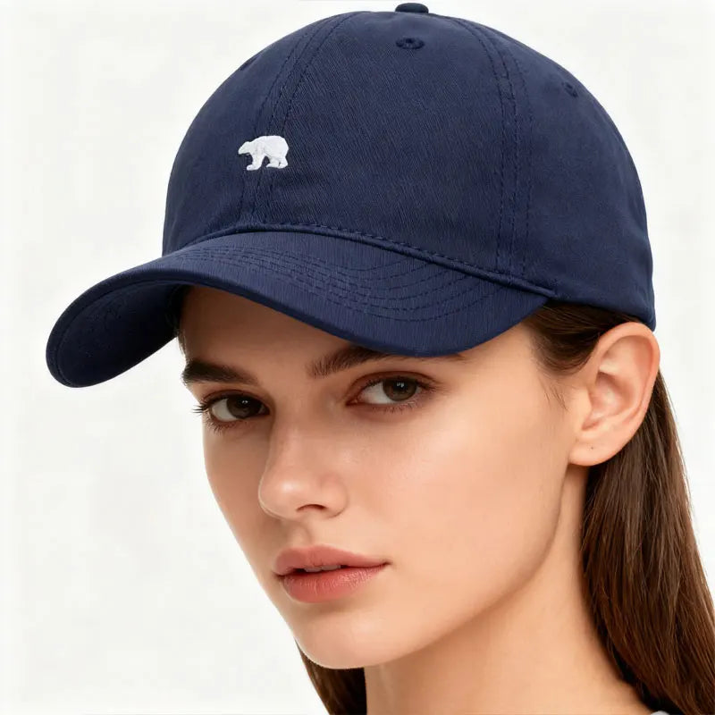 Polar Bear Embroidered Baseball Cap, Sun Protection, Stylish And Versatile For Men And Women