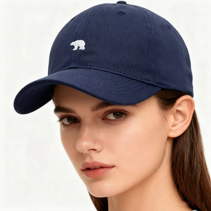 Polar Bear Embroidered Baseball Cap, Sun Protection, Stylish And Versatile For Men And Women