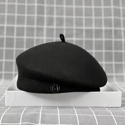 Classic Ladies Beret Hat Fancy Wool Felt Hat Warmer Winter Hat Cap