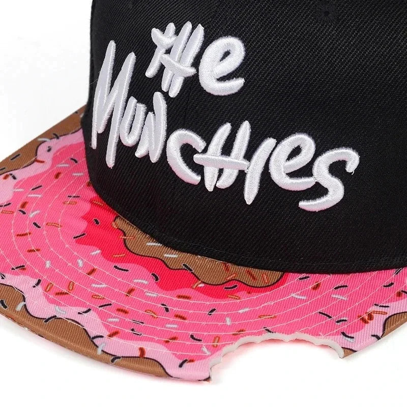 Flat Hat New Donut Bite Pink Embroidery Baseball Hat