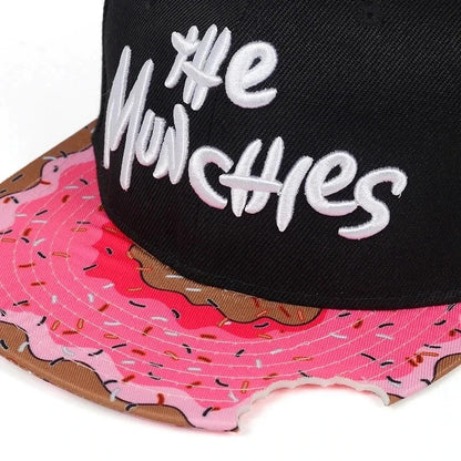 Flat Hat New Donut Bite Pink Embroidery Baseball Hat