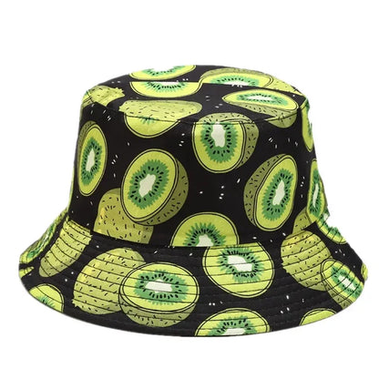 Four Seasons Cotton Fruit Pattern Print Bucket Hat