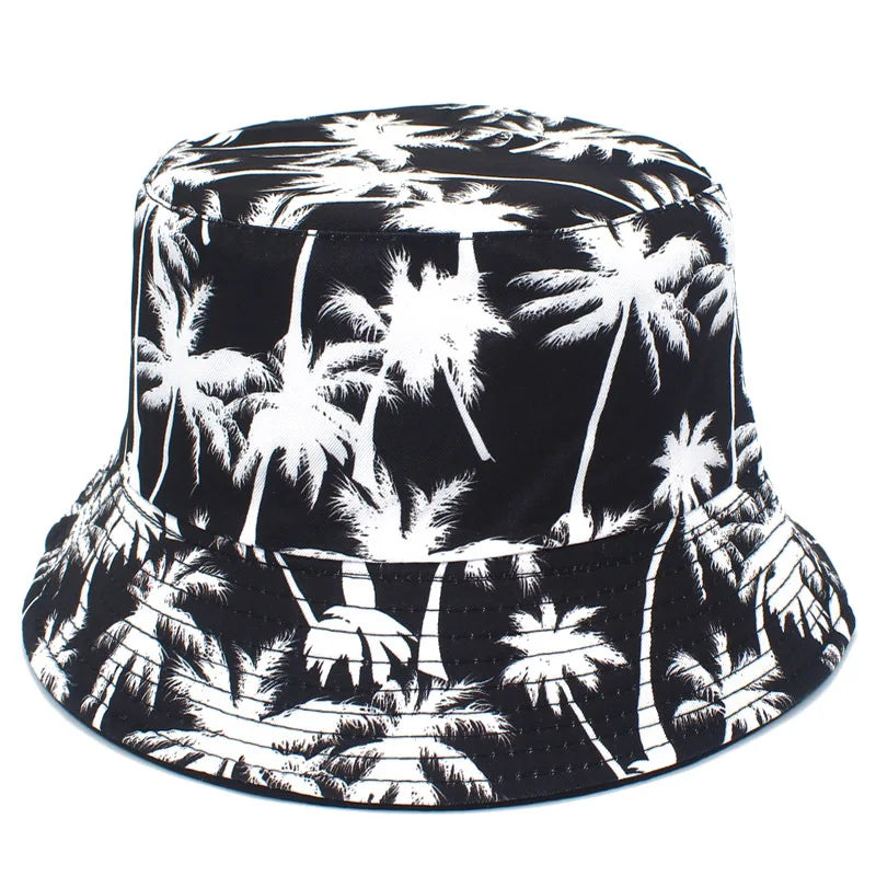 Hawaii Double-Sided Coconut Tree Fisherman Hat Men's and Women's