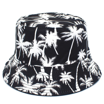 Hawaii Double-Sided Coconut Tree Fisherman Hat Men's and Women's