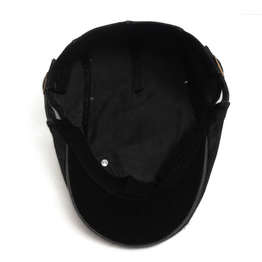 Vintage Rivet Newsboy Cap Men Women Fashion Washed Cabbie Beret