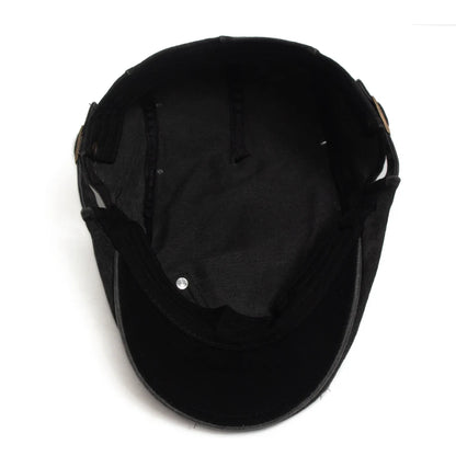 Vintage Rivet Newsboy Cap Men Women Fashion Washed Cabbie Beret