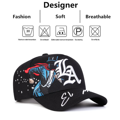 Unisex Gothic LA Magician Embroidery Baseball Caps Spring Autumn Sports Cap